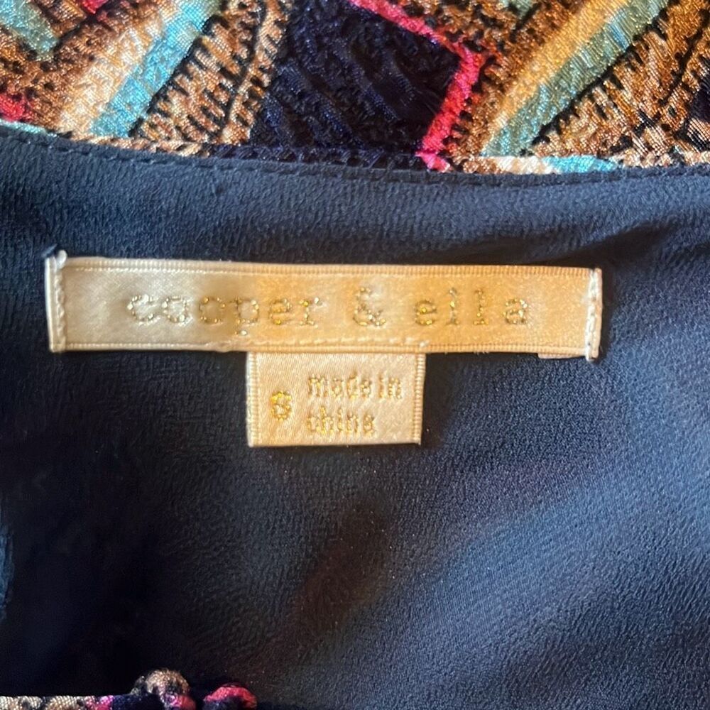 Cooper & Ella‎ Blue Pink Abstract Print Textured Flowy Tank Top Camisole Small - Picture 5 of 8